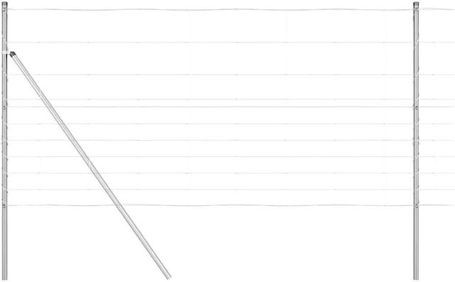 vidaXL Zaunpfosten aus Stahl, rechteckig, silber, Höhe: 120 cm, Breite: 2,5 cm - Bild 1