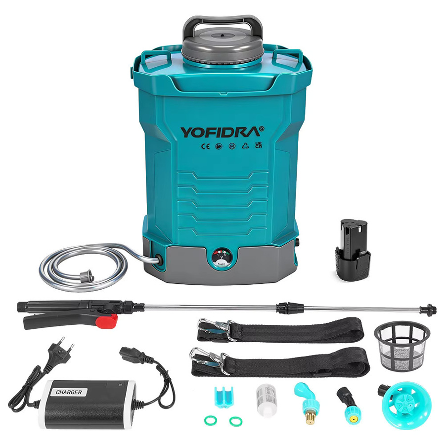 YOFIDRA Elektrischer Lithium-Rucksacksprüher in Türkis mit 10L Fassungsvermögen und 60PSI Hochleistungs-Bewässerungssystem - Bild 5
