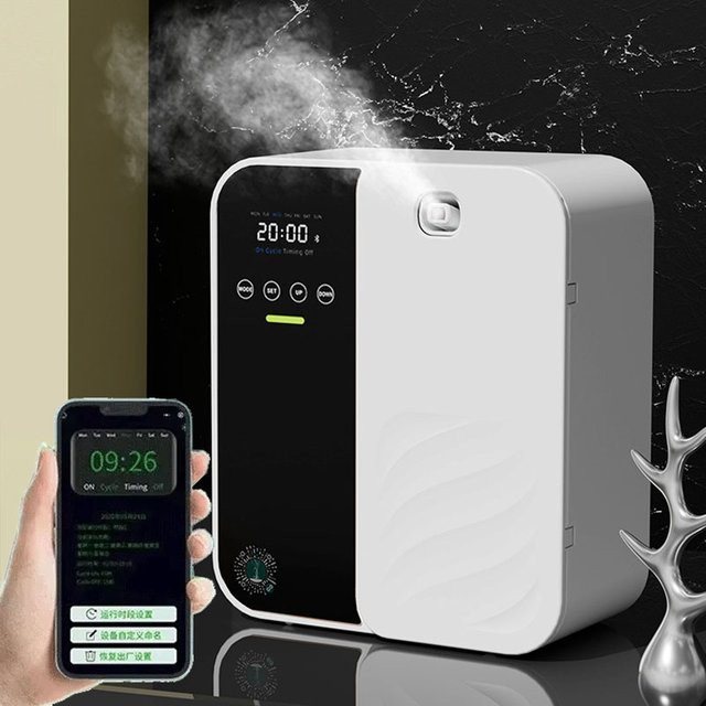 HAOYUNMA Aroma Diffusor Wandmontage mit Bluetooth, Elektrischer Duftverteiler für Zuhause und Hotel, Weiß - Bild 1