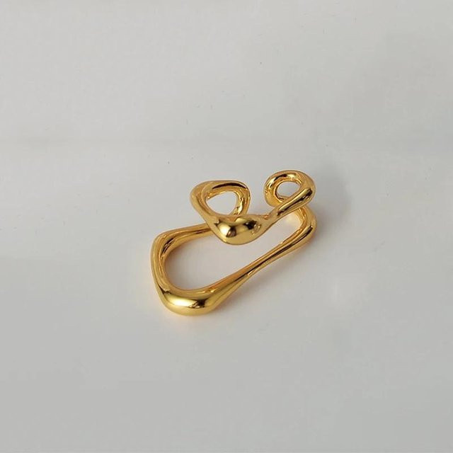 Earcuff Doppelkreis Ohrklemme, Schwarz, Unisex, Vintage - Bild 1