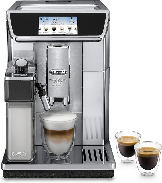 De'Longhi PrimaDonna Elite Experience ECAM 656.85.MS Kaffeevollautomat in Edelstahl Schwarz Silber mit App-Steuerung und Touch-Display - Bild 2