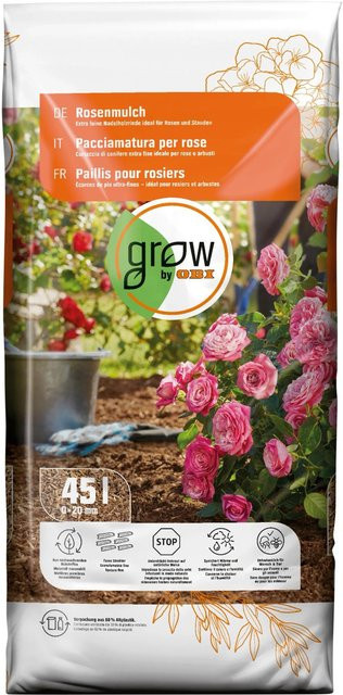 GROW by OBI Rosenmulch aus Nadelholzrinde, braun, 45 l - Bild 1