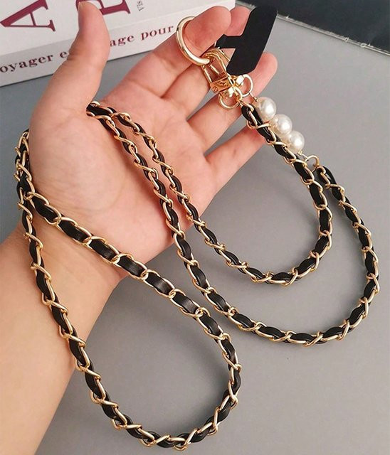 Xyun Handy-Lanyard für Damen als Crossbody-Perlenband in Schwarz - Bild 1