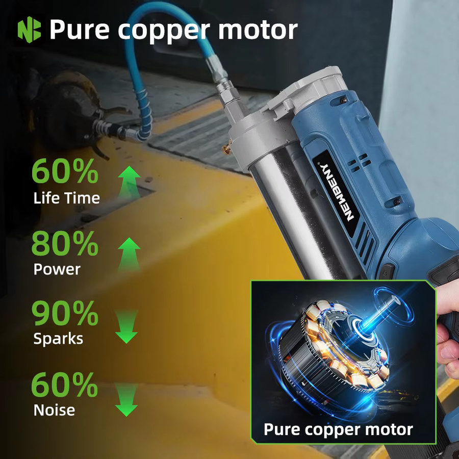 YOFIDRA Elektrische Fettpresse mit 14000 PSI und 180 Grad drehbarem Kopf für Makita Akku-Werkzeuge - Bild 3