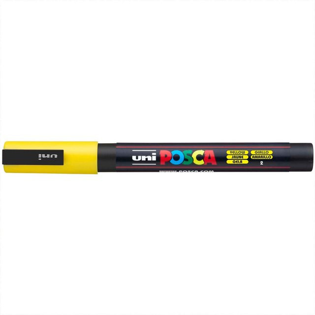 uni POSCA Marker PC-3M Permanentmarker in Gelb mit feiner Spitze (0,9-1,3 mm) - Bild 1