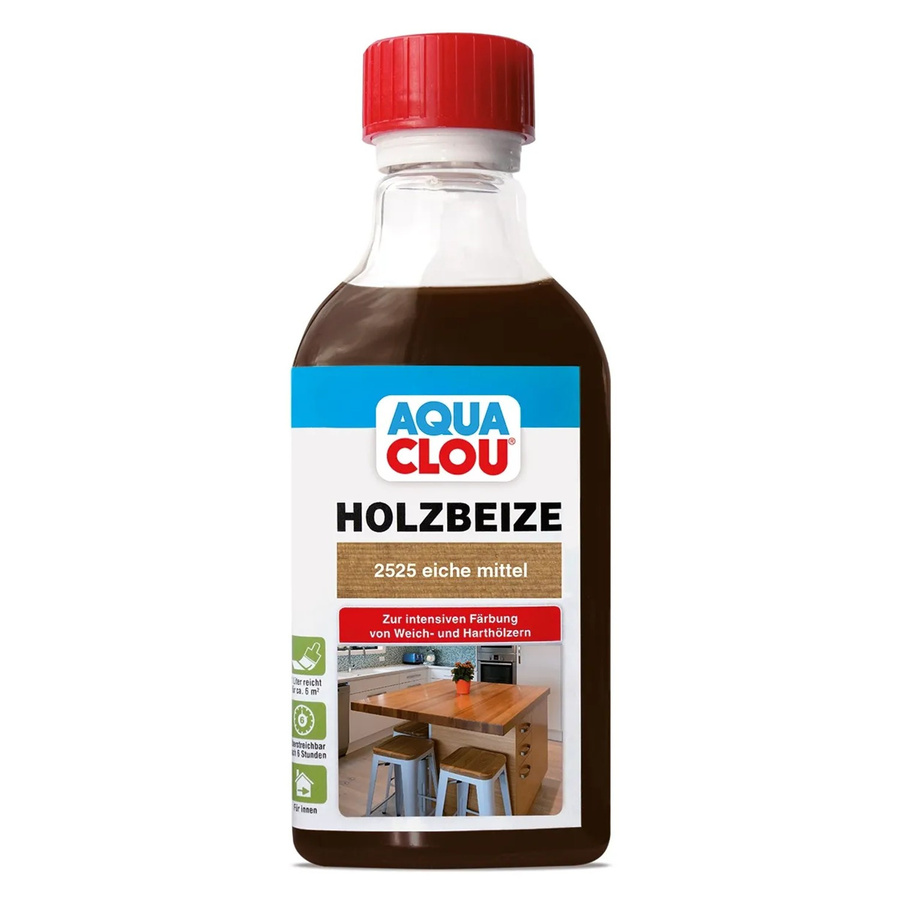 Clou Aqua Clou Holzbeize Eiche Mittel Braun 250 ml - Bild 2