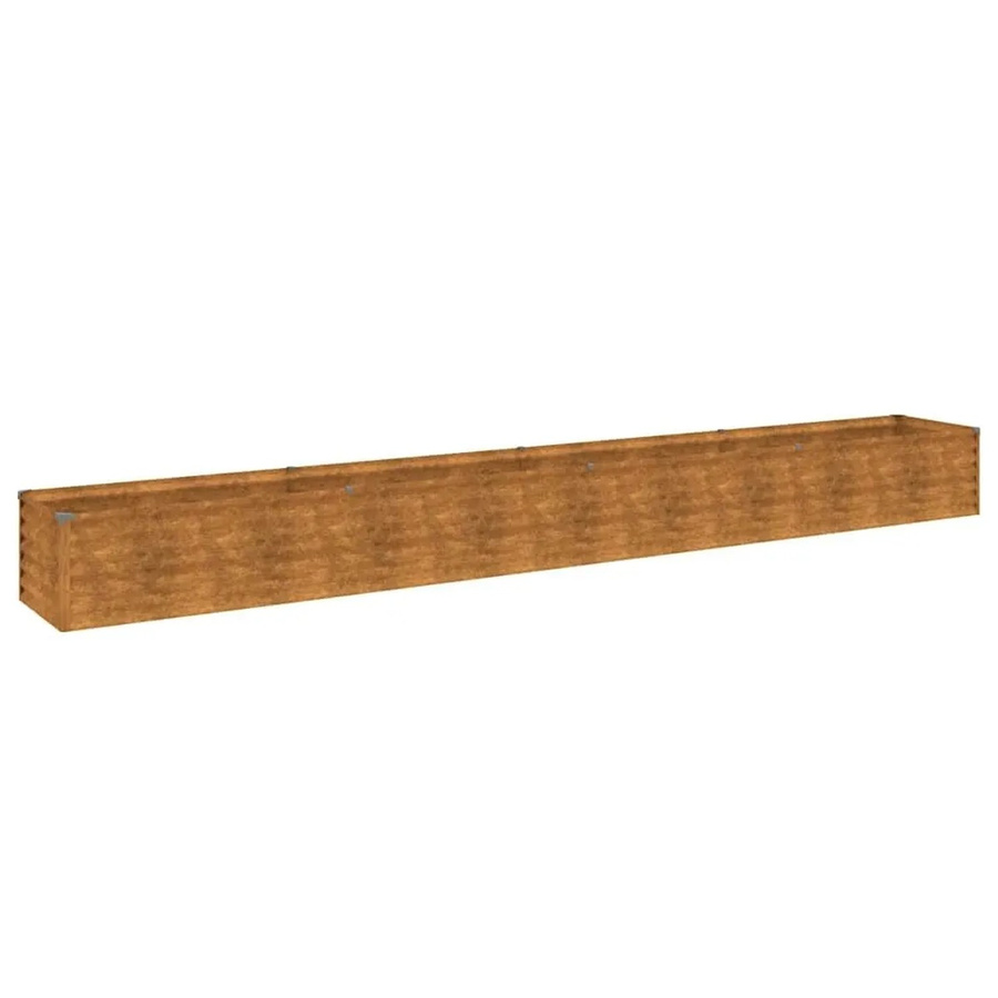 DELUKE Hochbeet AKSEL aus Cortenstahl in Braun-antik, unten offen, B/T/H: 386 x 50 x 36 cm - Bild 2