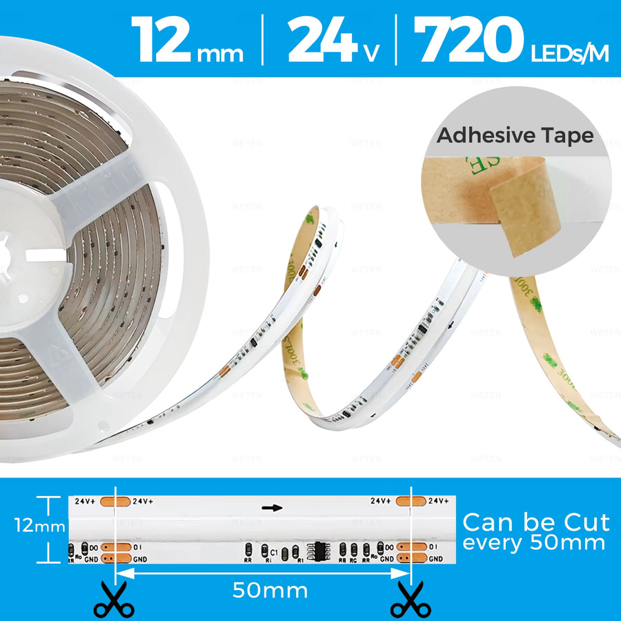 Tuya Zigbee RGBIC COB LED-Lichtstreifen-Set Multicolor mit Musik-Synchronisation, kompatibel mit Alexa und Google Home, 24V - Bild 2