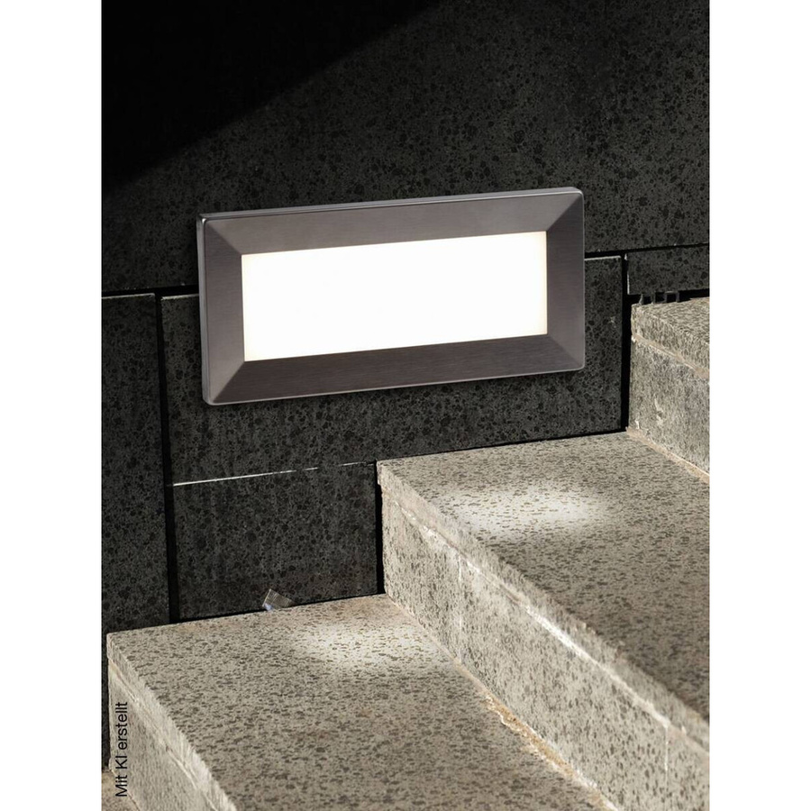 LED Außenwandleuchte in Weiß und Silber für den Garten, modern und rechteckig, Up-Down Licht, IP65, B/H/T: 20 x 6,5 x 1 cm - Bild 2