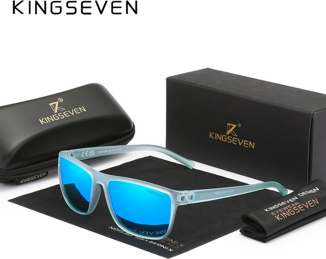 KINGSEVEN Sonnenbrille, Vollrand, quadratisch, blau, Unisex, Kunststoff - Bild 1