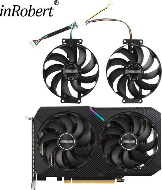 Asus Dual GTX1650 1660 Mini Grafikkarten-Kühler Lüfter, 87mm, 12V, 6-Pin, Schwarz - Bild 1