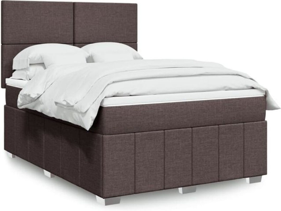 Vidaxl Boxspringbett mit Matratze in Braun aus Stoff, B/T/H: 140 x 200 cm - Bild 1