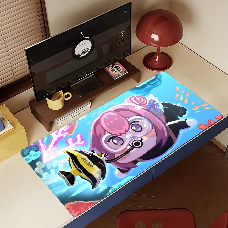 D-Doro Cute N-NIKKES Gaming-Mauspad in Multicolour, rutschfeste Gamer-Schreibtischunterlage für Laptop und Büro - Bild 4