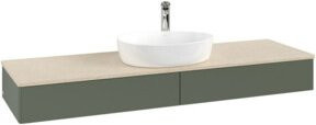 V&B Waschtischunterschrank Antao ohne Frontstruktur, Wandhängend, Farbe: Grau/Grün, B/T/H: 160 x 50 x 2 cm - Bild 1