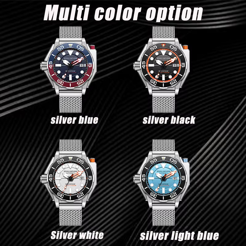 FeelNever Armbanduhr, Automatik, Edelstahl, Blau, Herren - Bild 5