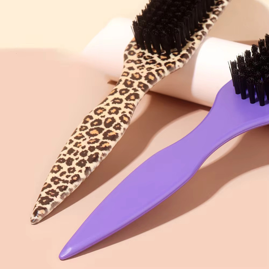 Haarbürste mit Leopardenmuster zur Kantenkontrolle, Unisex - Bild 3