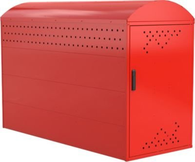 Fahrradgarage BikeBox 1 mit Bogendach in Verkehrsrot RAL 3020 - Bild 1