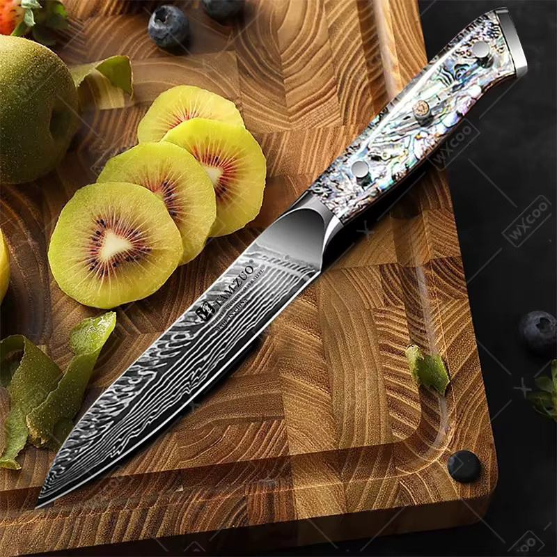 WXCOO Messerset aus Damaststahl in Silber mit Santoku-Messer, Fleischbeil und Ausbeinmesser inklusive Aufbewahrungsbox - Bild 4