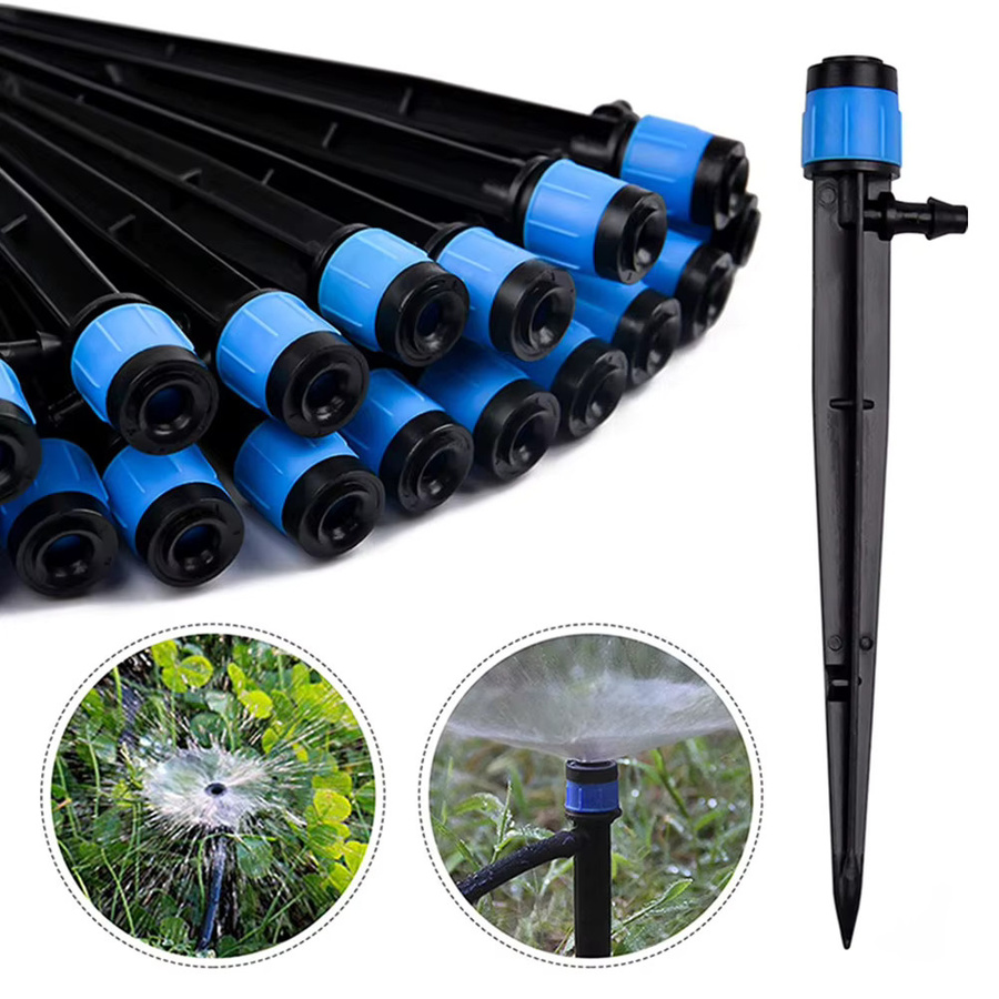 360 Grad Rotations Sprinkler Set mit Tropfern für Garten und Landwirtschaft, Schwarz, 10 bis 40 Stück, passend für 1/4 Zoll Schlauch - Bild 4