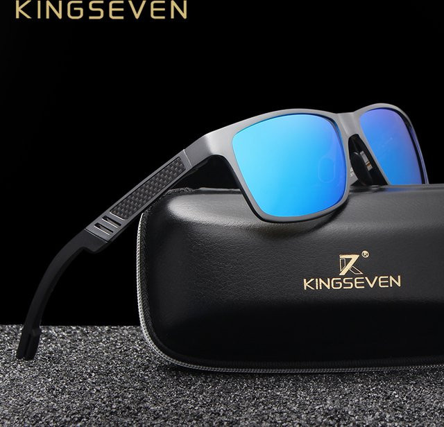 Kings even Sonnenbrille, Vollrand, Aluminium, schwarz, Herren, polarisiert - Bild 1