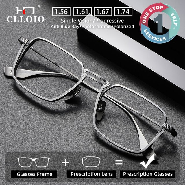 CLLOIO Lesebrille, Titan, Vollrand, Blau, Herren - Bild 1