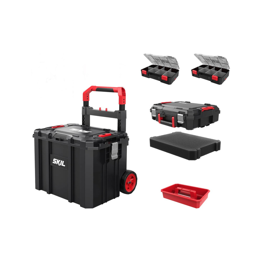 Skil Trolley-Set Koffer 2610S01671 4-teilig in Schwarz aus Metall, stapelbar - Bild 2