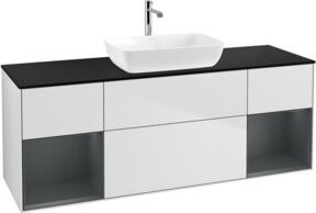 V&B Waschtischunterschrank Finion mit Wandbeleuchtung, Farbe Weiß lackiert, Breite: 160 cm, Tiefe: 50,1 cm - Bild 1