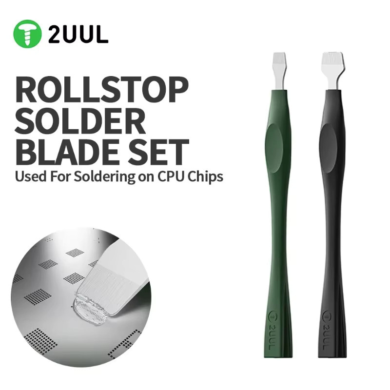 2UUL DA19 Anti-Roll-Lötschaber-Set mit 9 mm und 15 mm Lötklingen für die Reparatur von Telefon-PCBs und Chip-Löten - Bild 2