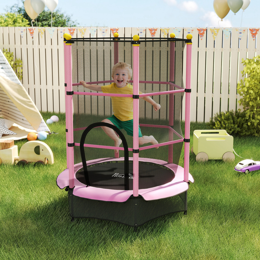 HOMCOM Kindertrampolin Ø140 cm Rosa ab 3 Jahren - Bild 2