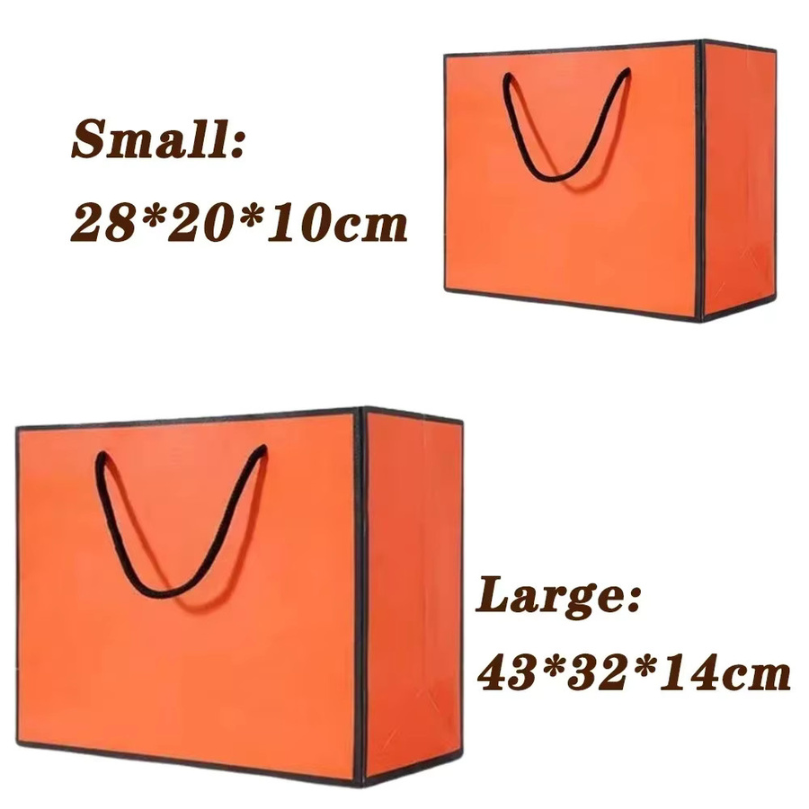 Orangefarbene Papptüten aus Papier für Geschenke und Einkäufe - Bild 3