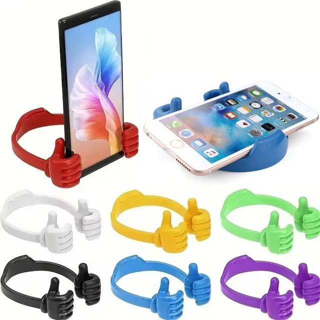 VORTNGLE Tragbarer Handyhalter mit Daumen-Design in Gelb, flexibler Universalhalter für iPhone, Xiaomi, Huawei, iPad und Tablets - Bild 1