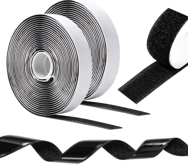 Selbstklebendes Klettband mit Hochleistungskleber in Schwarz oder Weiß, Breite: 20 mm, 25 mm oder 50 mm - Bild 1