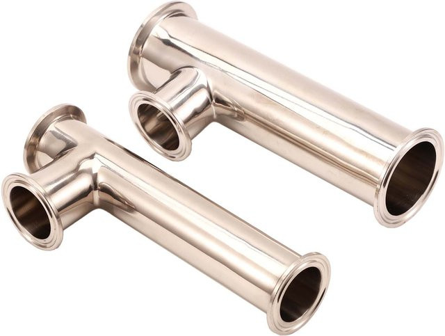 Brew Shark Tri-Clamp versetztes T-Stück aus 304 Edelstahl in Silber für Brauer-Anschlüsse - Bild 1