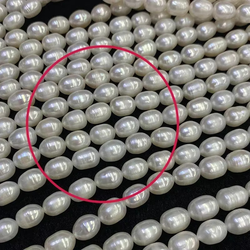 Flourishbeads Perlen, weiße Süßwasser Perlen, Reisform, 8-9mm - Bild 3