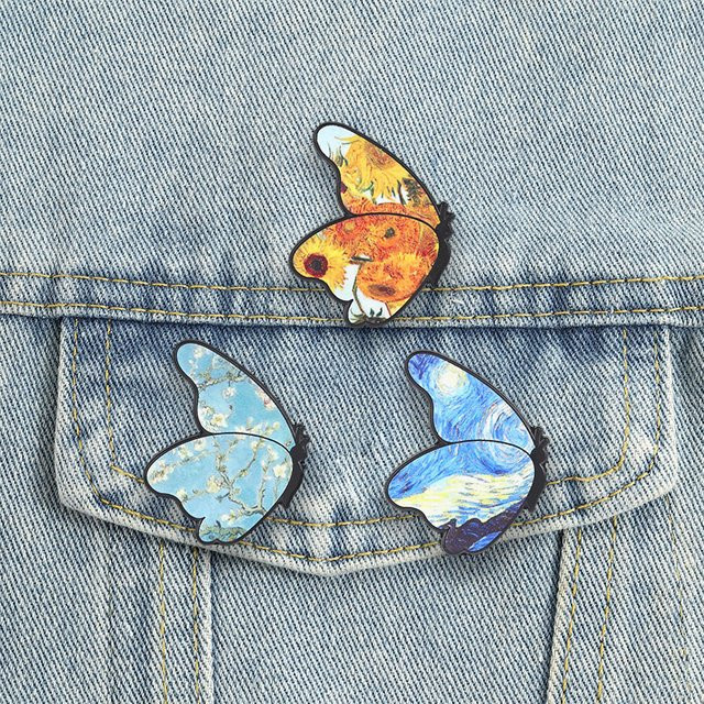 Miss Zoe Anstecknadeln, Schmetterling, Sonnenblume, Mandelblüte, Unisex - Bild 1