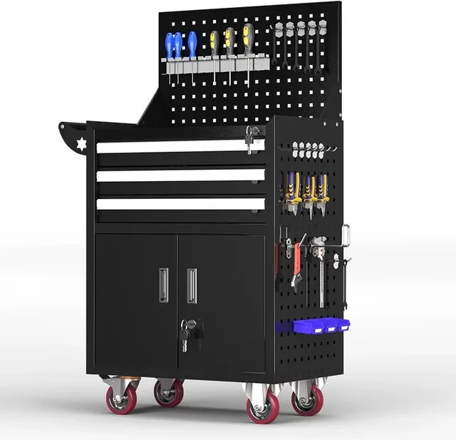 Multifunktionaler Werkzeugwagen für Werkstatt und Auto in Schwarz B/T/H: 85,0 x 65,0 x 40,0 cm - Bild 1