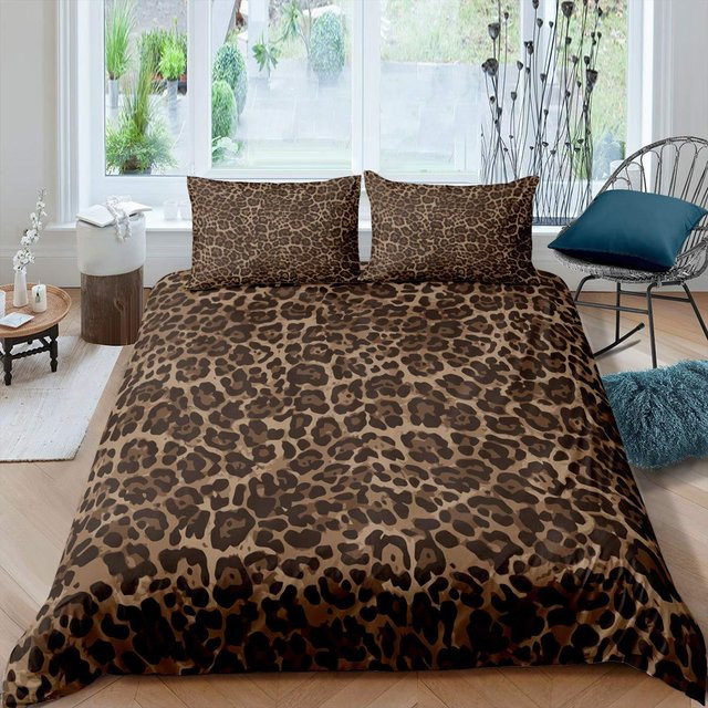 Bettwäsche Set Rosa Leopard Muster mit Glitzer-Effekt von Your Warm Home, 3-teilig aus Polyester, B/H: 155 x 215 cm - Bild 1