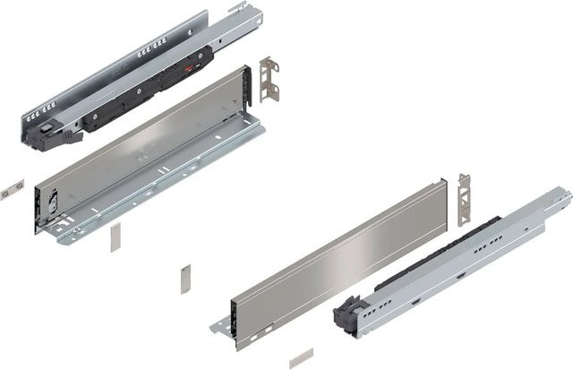 Blum Legrabox Pure Set Schubladenauszug Tip-On Vollauszug Inox Silber, Tiefe: 450 mm - Bild 1