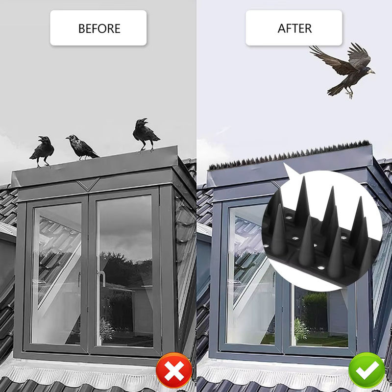 12 Stück Vogel Abwehr Spikes aus Kunststoff zur Abschreckung von Tauben und Katzen für Zaun und Wand - Bild 3
