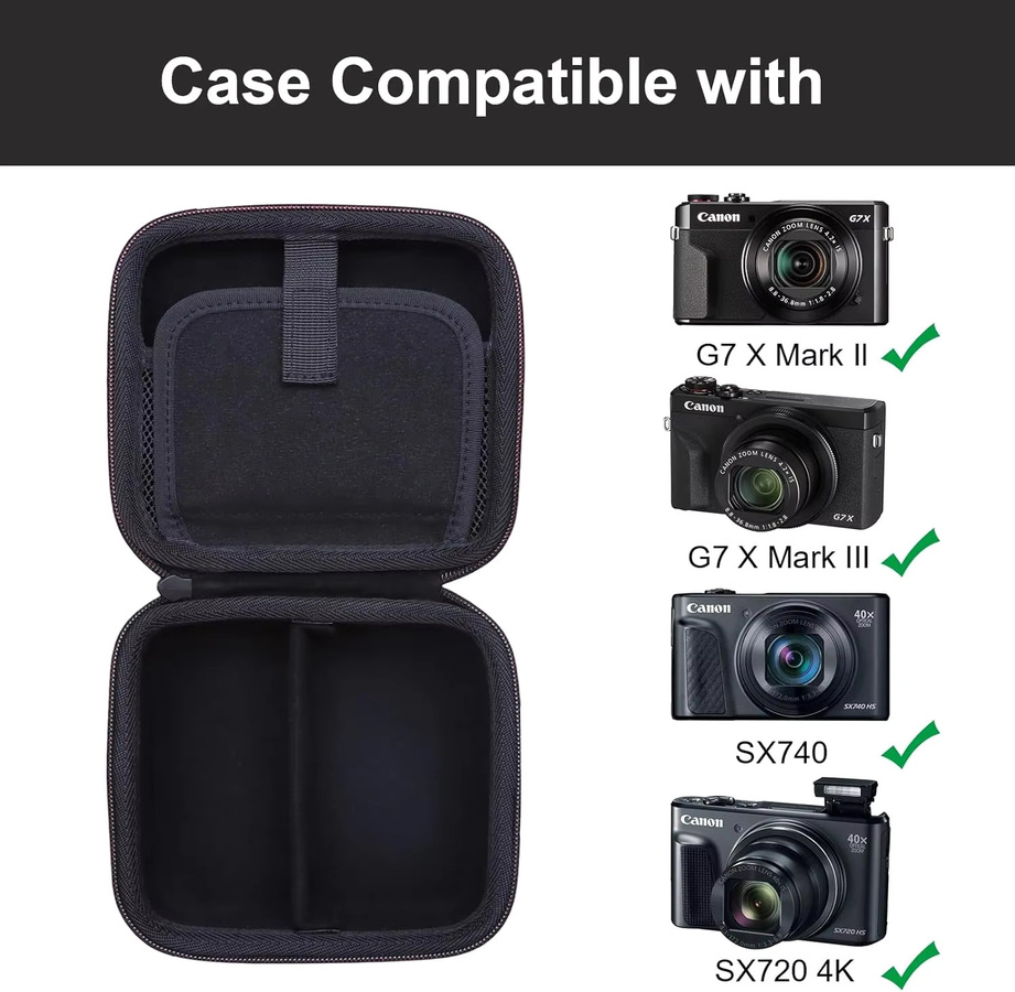 LTGEM Schutztasche in Lila kompatibel mit Canon PowerShot G7 X Mark II, G7 X Mark III, SX740 4K und SX720 4K - Bild 3