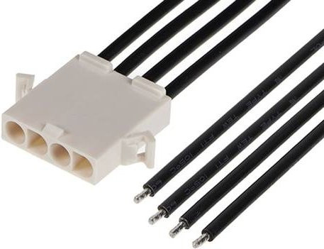Molex Buchsengehäuse-Kabel mit 4 Polen in Weiß und Transparent - Bild 1