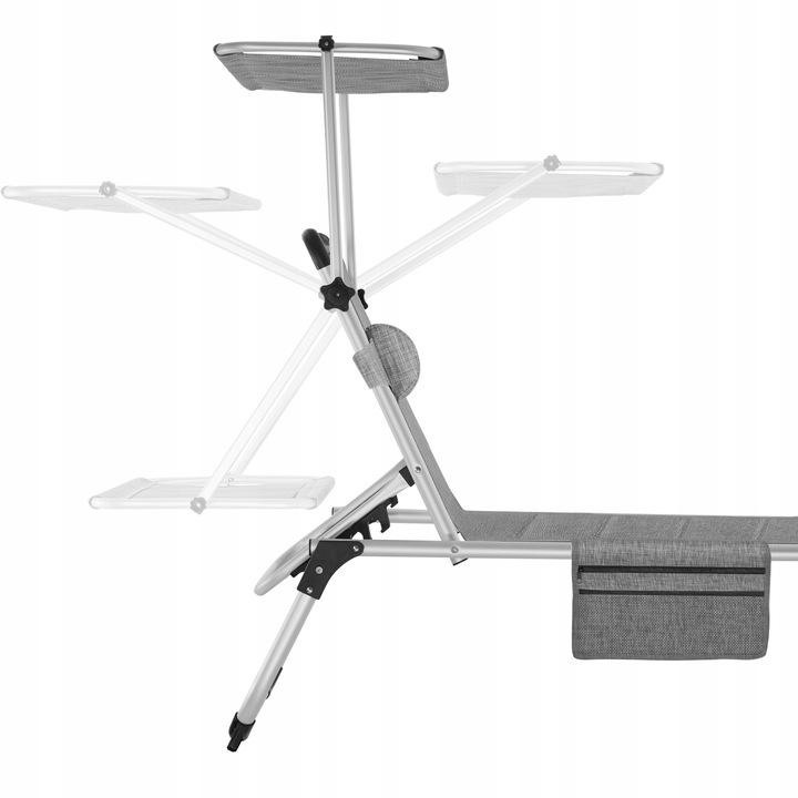 tectake Lorella Aluminium Sonnenliege gepolstert klappbar Grau Meliert B/T/H: 200 x 60,5 x 115 cm - Bild 3