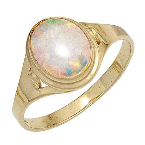 Colfem Ring 333 Gelbgold, Opal, Damen, Ringgröße 56 - Bild 1