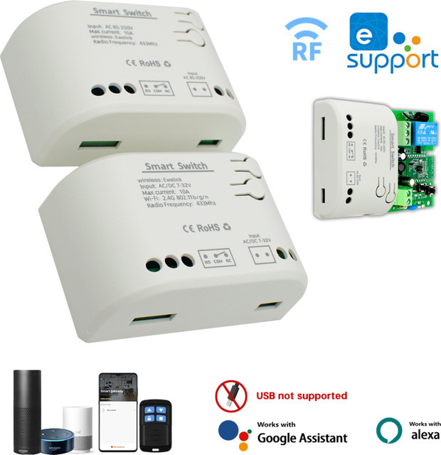 Ewelink RF433 Wifi Tipp Relais Automatisierungsmodul in Weiß zur Steuerung von Tor, Warmwasserbereiter und Beleuchtung mit Alexa und Google Home Unterstützung - Bild 1
