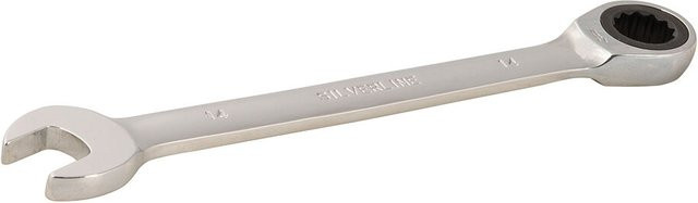 Silverline Ring-Maul-Ratschenschlüssel aus Chrom-Vanadium in Silber, 14 mm - Bild 1