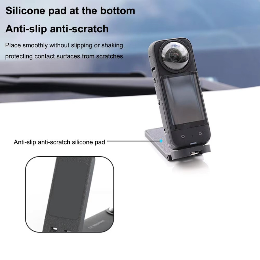 Magnetische Halterung und Desktop-Ständer für Insta360 X5 X4 X3 Action Kameras mit 1/4 Zoll Schraube in Schwarz - Bild 5