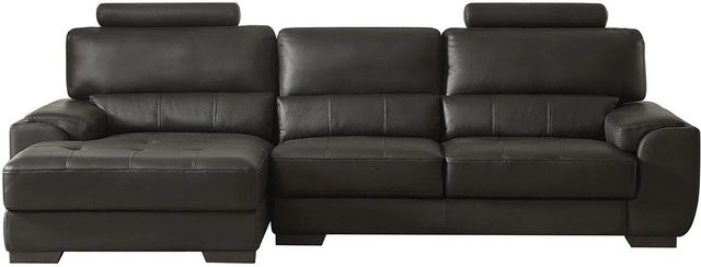 Vente-unique Sofa Metropolitan in Schwarz aus Rindsleder mit Breite: 275 cm - Bild 1