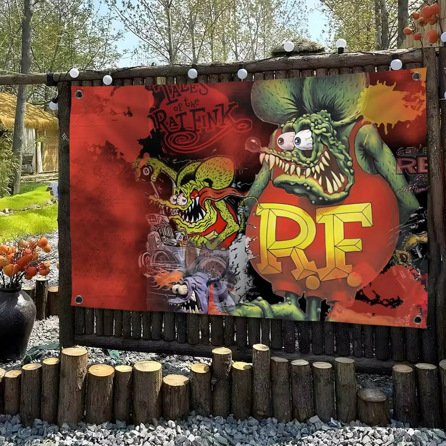 Rat F-Fink Choppers Wandbehang Kunstbanner Multicolour B: 70 cm, H: 50 cm - Bild 2