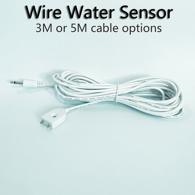 Wassersensor 3M/5M Kabelgebundener Wasserleck-Alarmmelder in Weiß für WIFI-Wassersensoren mit zwei Metallstangen - Bild 1