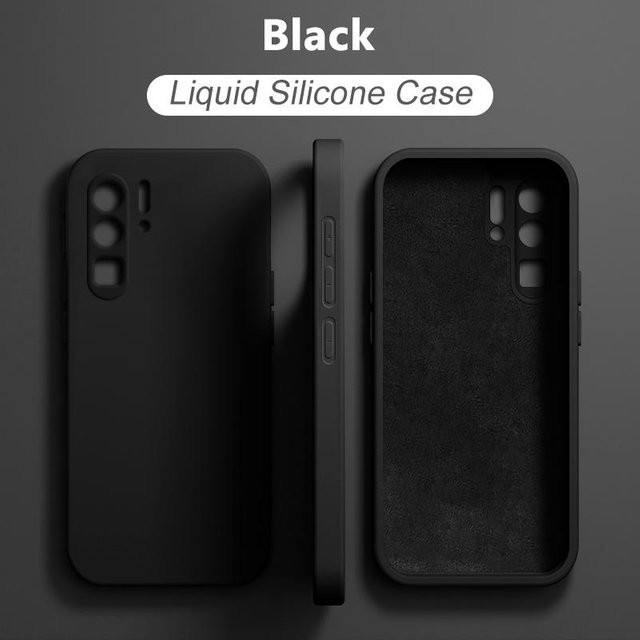 Capa Flüssigsilikon Hülle für Huawei P30 Pro P50 P40 P30 P20 Lite Nova 5T Mate 20 Pro P30 Lite weiche stoßfeste Rückabdeckung in Schwarz und Transparent - Bild 1